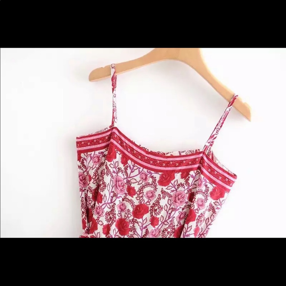 Boho Gypsy Floral Tiered Maxi Dress Blue Yellow - Picture 11 of 15